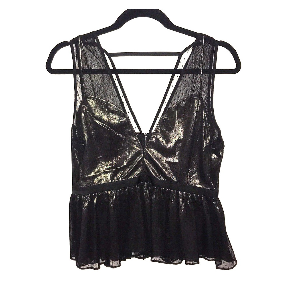 Mesh peplum top